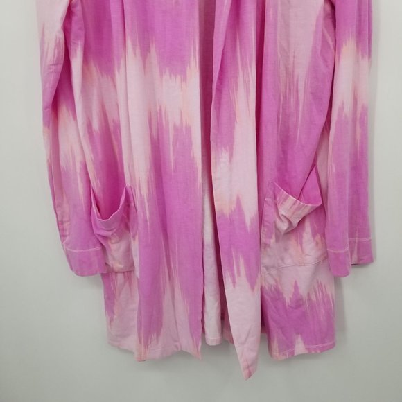 Natori Pink Tie Dye Open Front Women's Cardigan Jacket Size Small - Picture 8 of 10